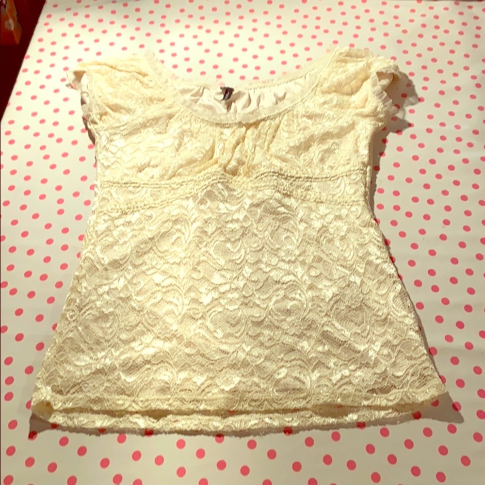 Maurices cream Lacey top